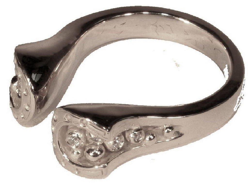 Equestrian "Lucky You" Horseshoe Ring-14K Gold with Diamonds. Smaller Version-10