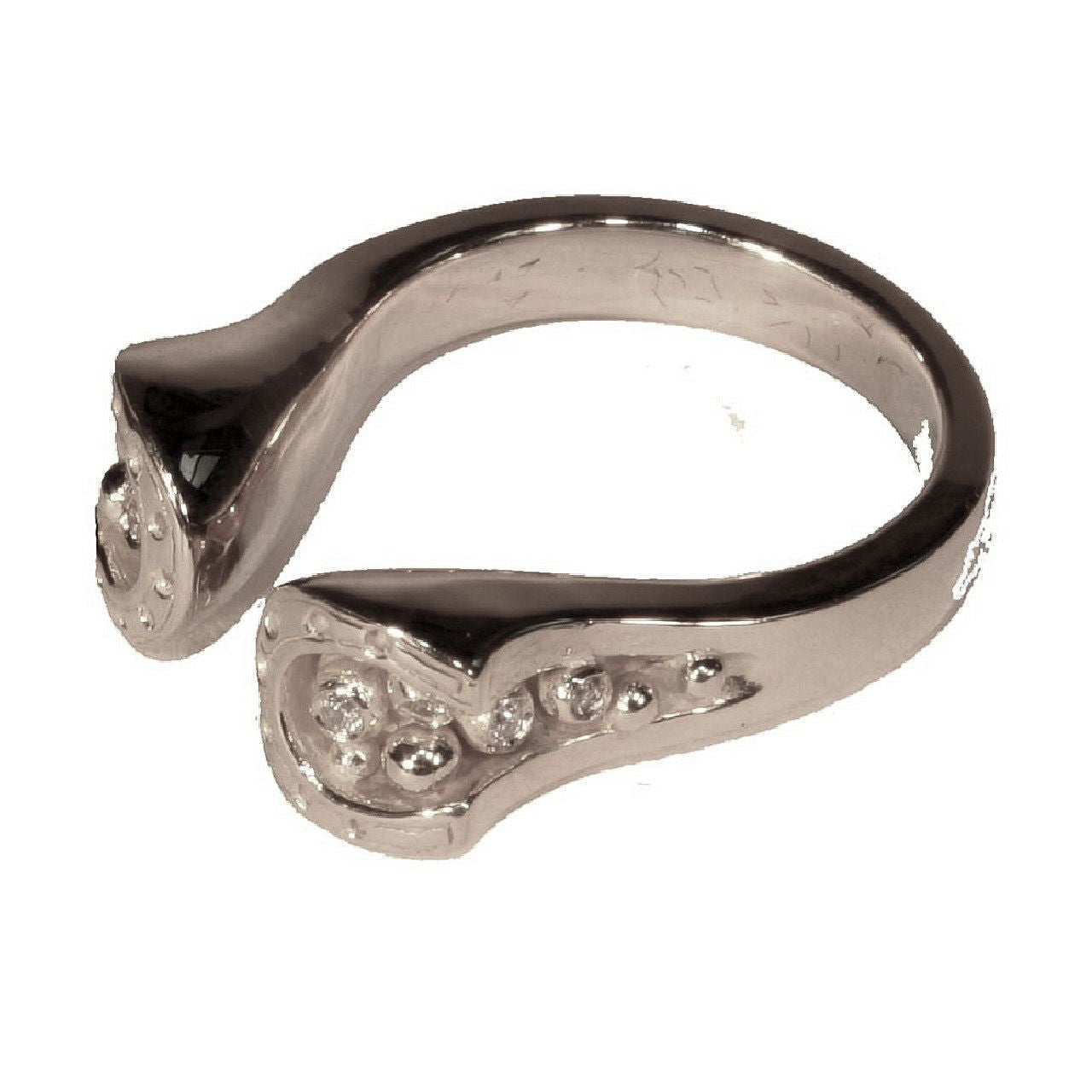 Equestrian "Lucky You" Horseshoe Ring-14K Gold with Diamonds. Smaller Version-2