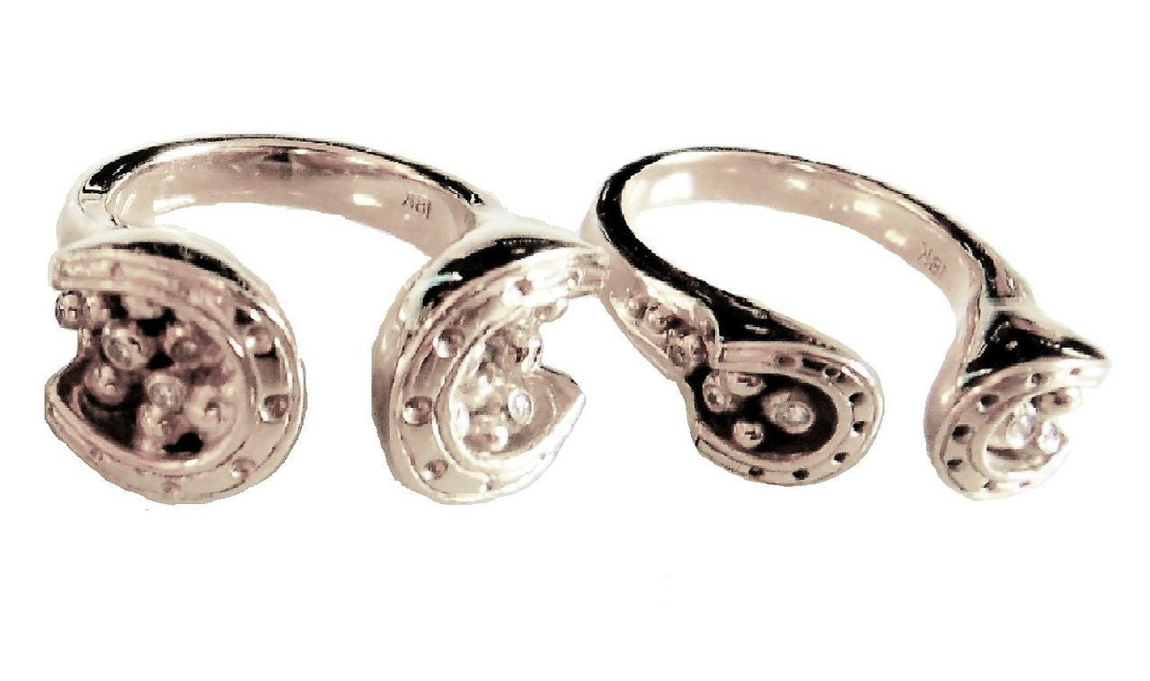 Equestrian "Lucky You" Horseshoe Ring-14K Gold with Diamonds. Smaller Version-6