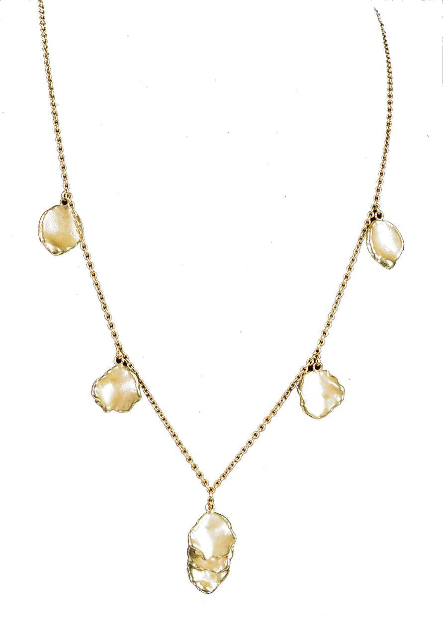 Metal Petals: 7 Petal Necklace-Sterling Silver with plate options-3