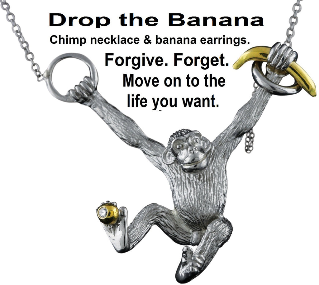 Drop the Banana- Banana stud earrings,  Chimp Collection-18K gold-2