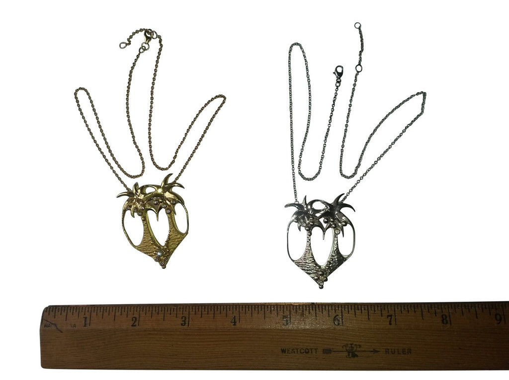 Love is Everywhere- Palm Tree Heart Necklace -14K Gold with Diamonds-5