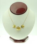 Metal Petals- Three Pansy Necklace-18K Gold with Diamond Center-10