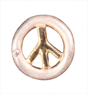 Peace & Love Earrings, Sterling Silver, Solid 18K Gold, with Tiny Diamonds-2