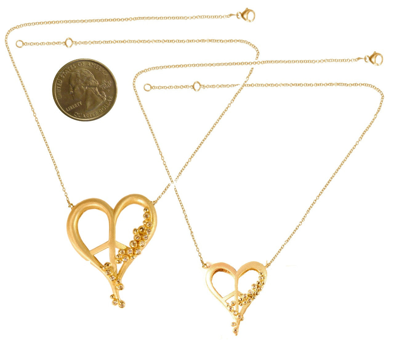 Peace of Heart Necklace-large-14K Gold with Abundance Overflowing Diamonds-12