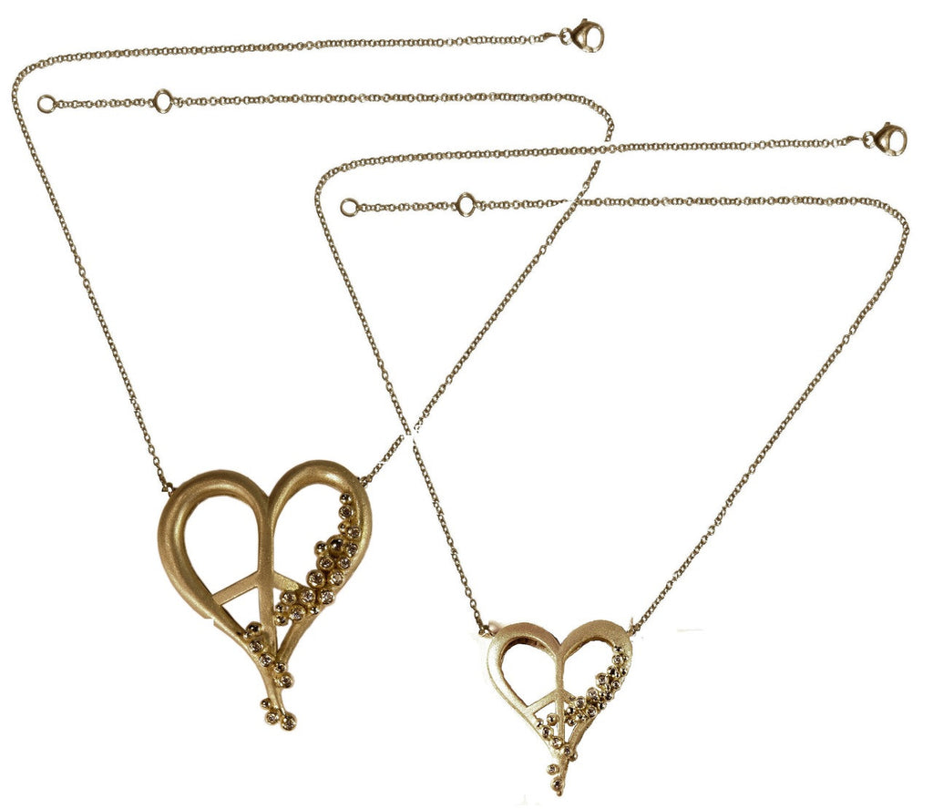 Peace of Heart Necklace-large-14K Gold with Abundance Overflowing Diamonds-11
