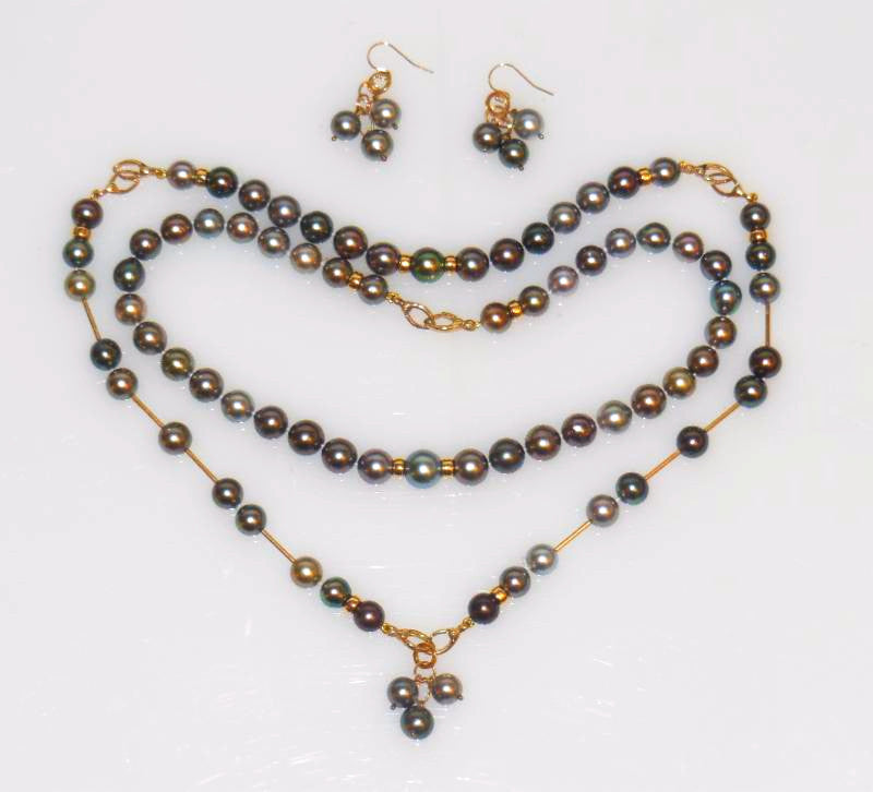 Tahitian Pearl Mega Set-Round-Multi Color-Interchangeable Necklace/Bracelet, Earrings/Pendant-4