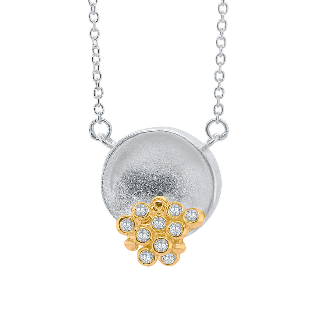 Bowl of Diamonds Necklace-Small-18K Gold Dots of Diamonds, Sterling Silver-8