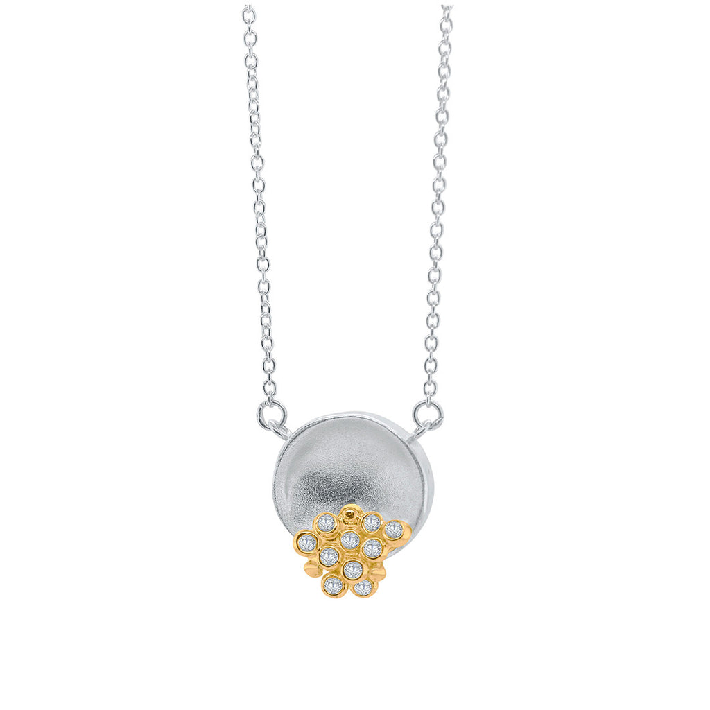 Bowl of Diamonds Necklace-Small-18K Gold Dots of Diamonds, Sterling Silver-9