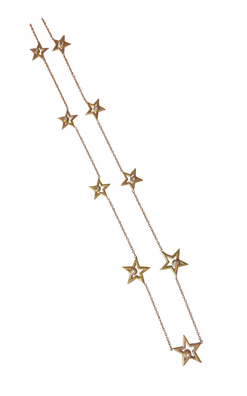 Stars-Chain of Stars Necklace-18K gold with diamonds-4
