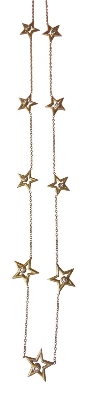 Stars-Chain of Stars Necklace-18K gold with diamonds-1