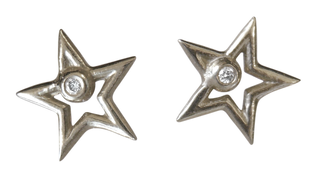 Star Stud Earrings-open-18K Gold with Diamonds: Reach for the Stars-5