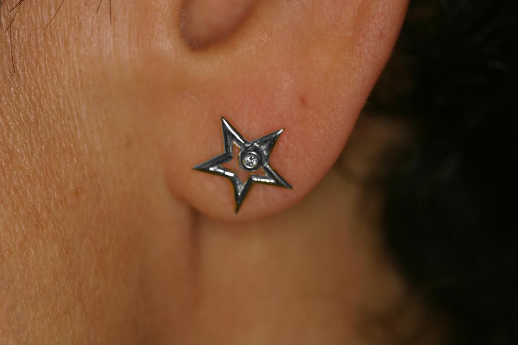 Star Stud Earrings-open-18K Gold with Diamonds: Reach for the Stars-6