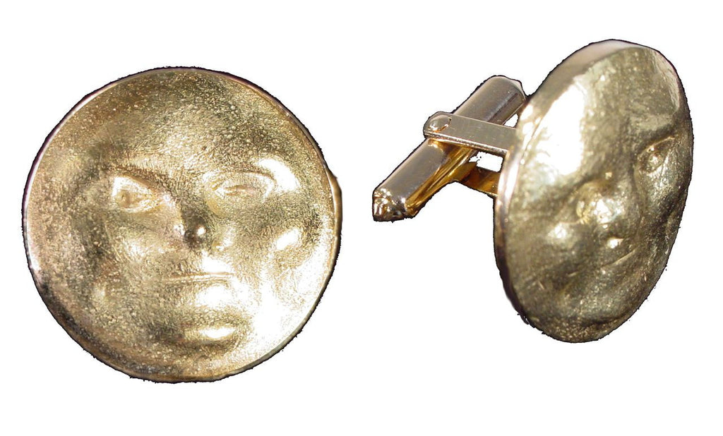 Someone to Watch Over Me-Sun/ Moon Cufflinks-18K gold with diamond eyes-2