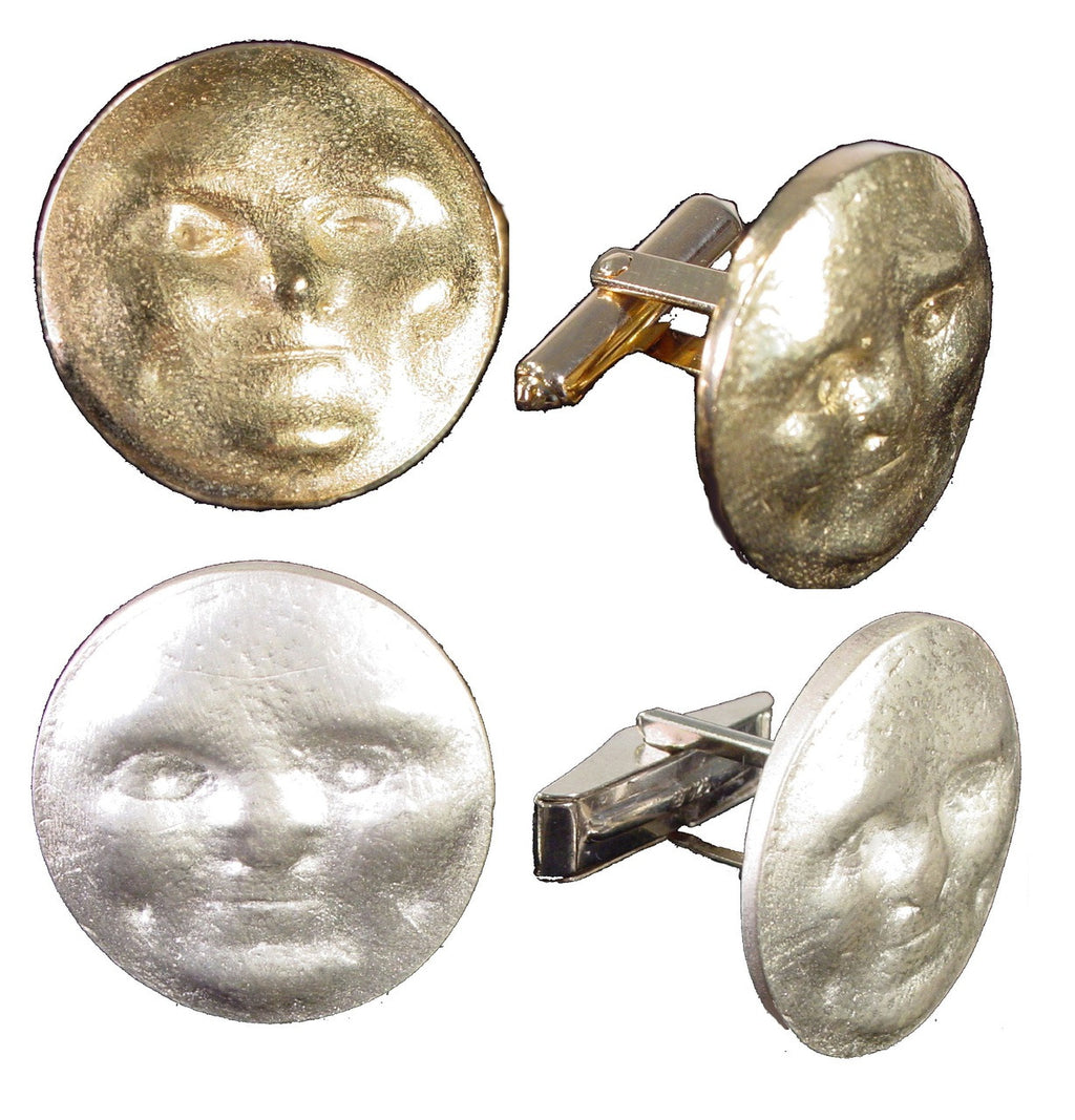 Someone to Watch Over Me-Sun/ Moon Cufflinks-18K gold with diamond eyes-3