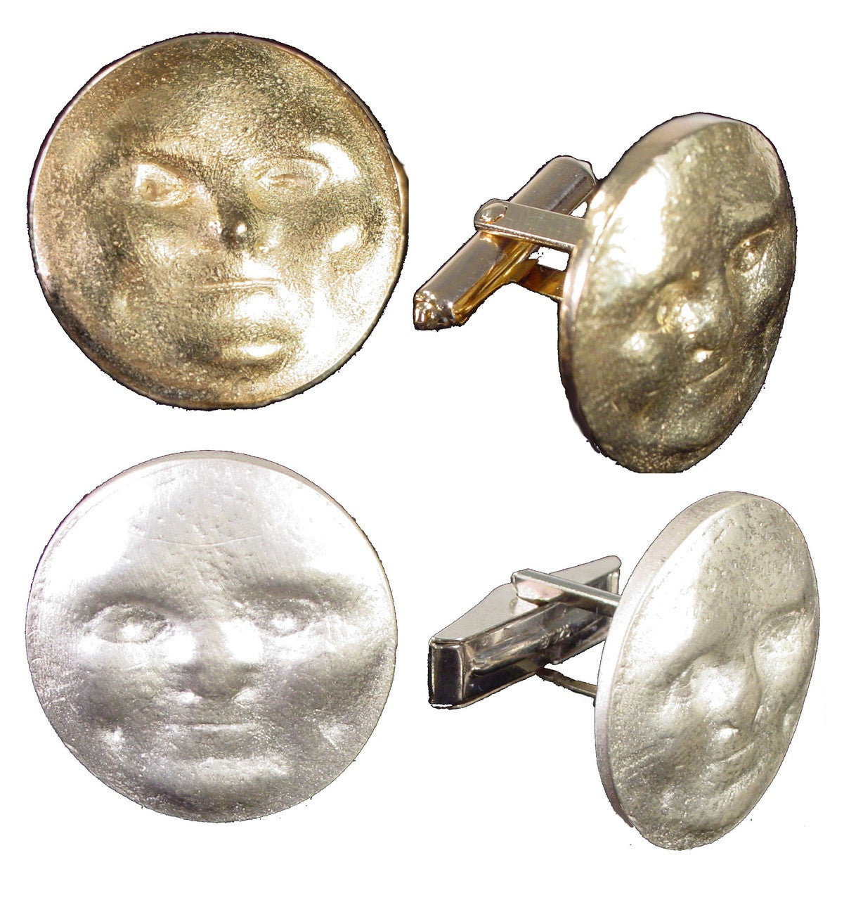 Someone to Watch Over Me-Sun/ Moon Cufflinks-18K gold with diamond eyes-3