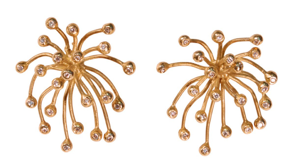 Superstar Earrings. Fireworks-18K gold with diamonds: Celebrate life!!!-1