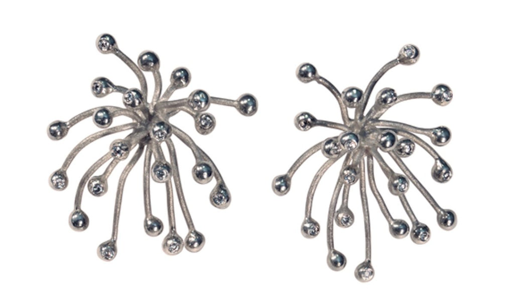 Superstar Earrings. Fireworks-18K gold with diamonds: Celebrate life!!!-3