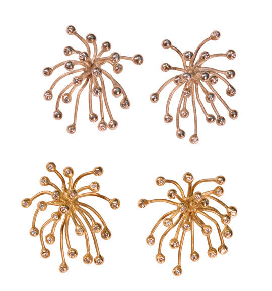 Superstar Earrings. Fireworks-18K gold with diamonds: Celebrate life!!!-9