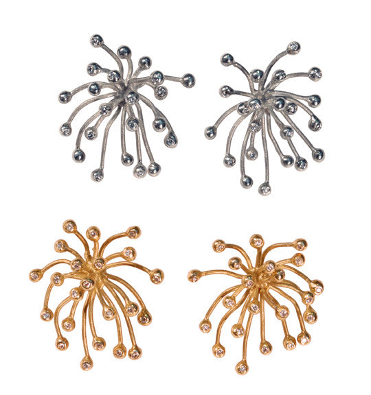Superstar Earrings. Fireworks-18K gold with diamonds: Celebrate life!!!-2