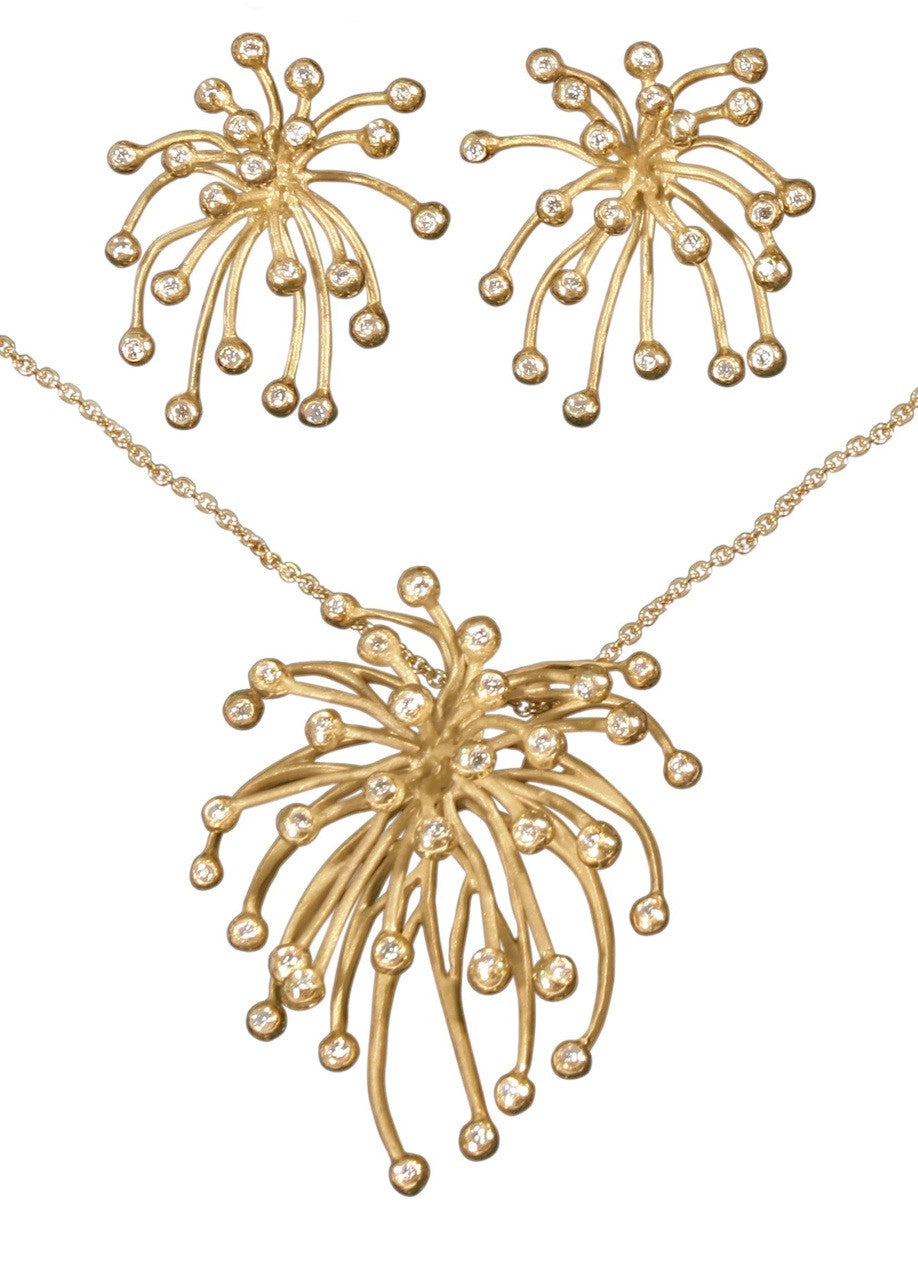 Superstar Earrings. Fireworks-18K gold with diamonds: Celebrate life!!!-11