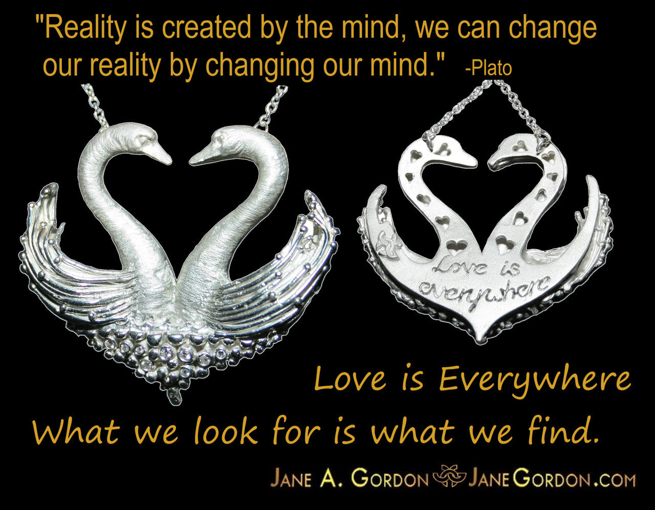 Love is Everywhere- Palm Tree Heart Necklace -14K Gold with Diamonds-12